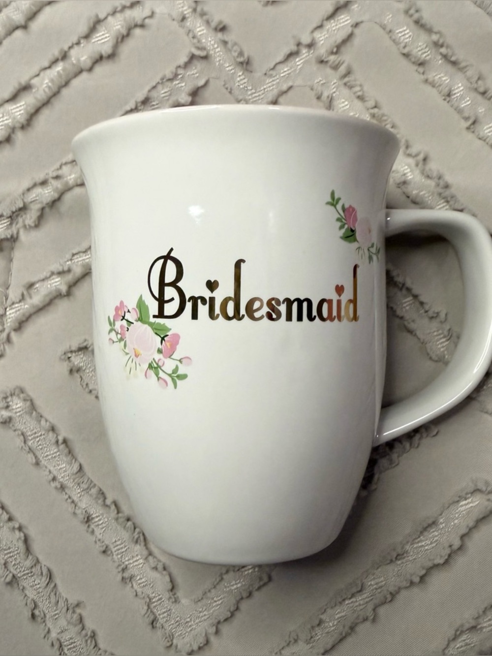 Bridesmaid Floral White Ceramic Mug